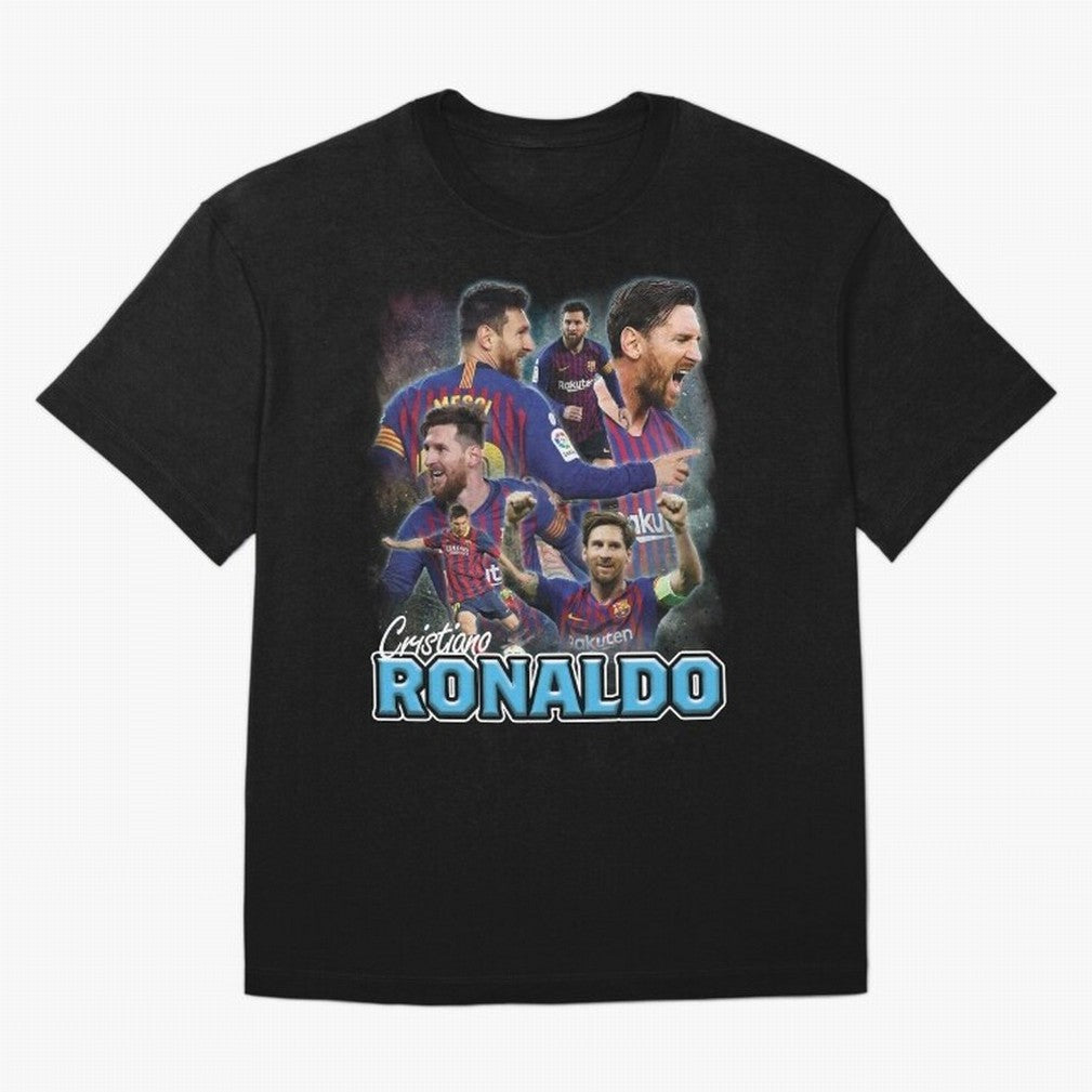 Ronaldo / Messi Pardoy Shirt Oversized T-Shirt Celebrate Supporters United by Global Football Passion for FIFA World Cup 2026 USA Canada Mexico, Celebrating Cristiano Ronaldo, Haaland and CR7, England and Germany, Tournament Hype, Historic
