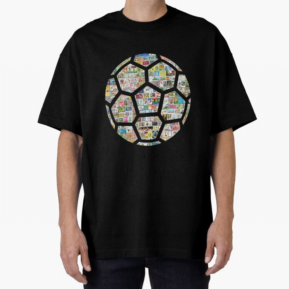 Philately Soccer Ball Oversized T-Shirt Capture Stadium Memories from Match Day Hype around FIFA World Cup 2026 USA Canada Mexico, Messi, Argentina and Brazil, Match Day Excitement, Supporter Culture, Golden Goals and Global Football Passion; Great