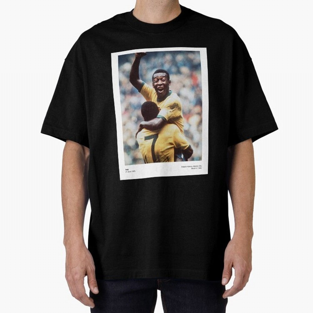 Pele Oversized T-Shirt Follow FIFA World Cup 2026 USA Canada Mexico Featuring Messi and Cristiano Ronaldo, Argentina Energy, Football Passion, Legendary Performances, Festival Vibes and Supporter Community; Ideal for Fans Who Follow Messi,