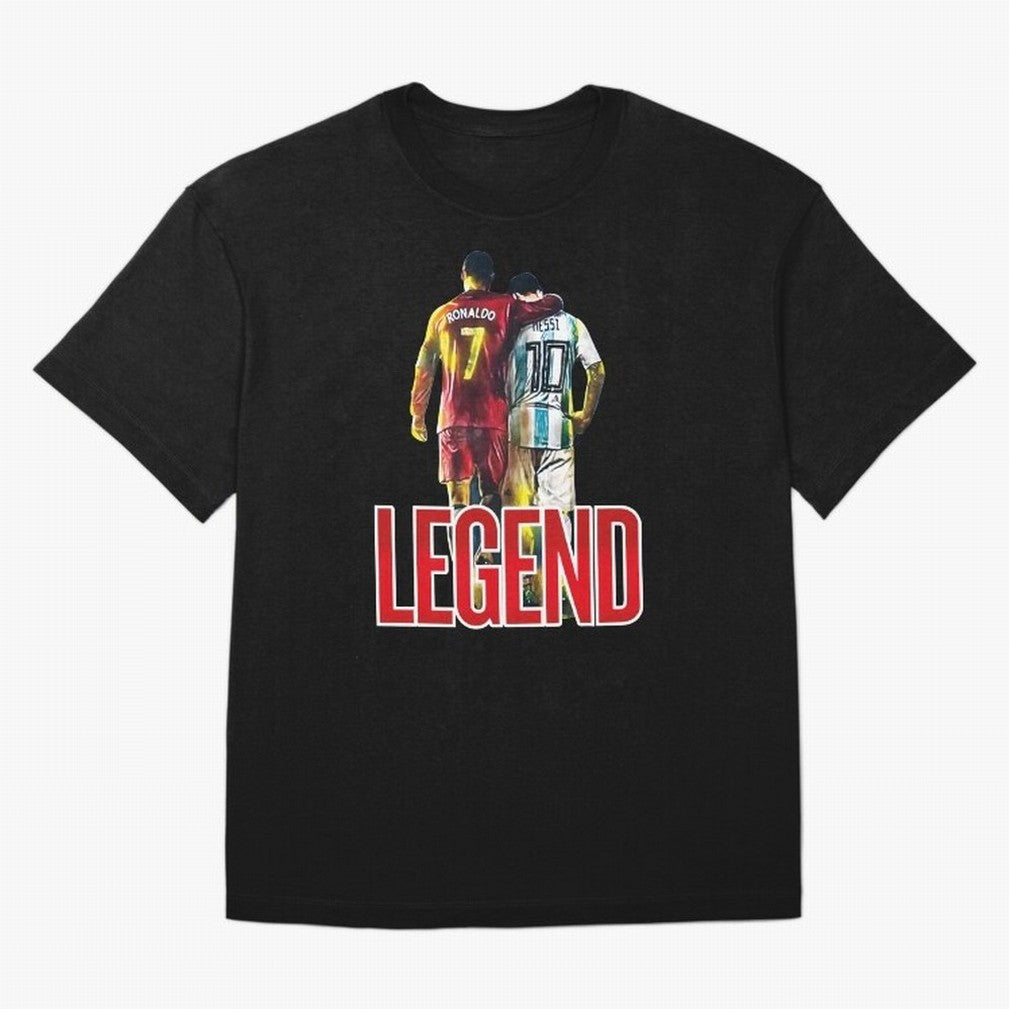 LEGEND MESSI & RONALDO POSTER Oversized T-Shirt Show Up for the Glory of FIFA World Cup 2026 Group Stage Connected to Messi, CR7 and Mbappe, Netherlands Energy, Classic Soccer Heritage, Championship Pressure, Fan Loyalty and International Pride;