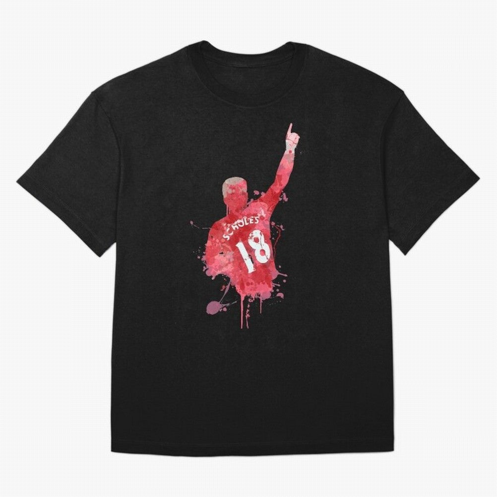 Paul Scholes Manchester United Legend Art Oversized T-Shirt Bring Trophy Dreams to FIFA World Cup 2026 Group Stage Spirit, Centered on Brazil, Portugal and Argentina, Haaland, Vintage Soccer Flavor, Modern Football Stars, National Flags and Final