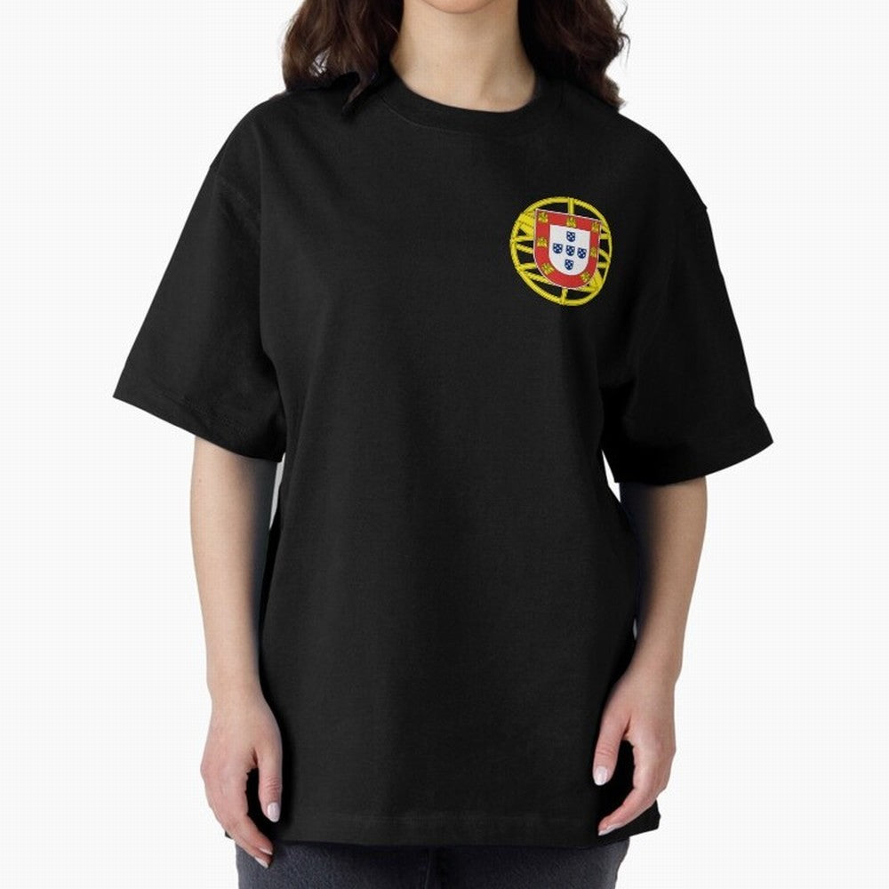 Portugal Coat of Arms Oversized T-Shirt Celebrate National Team Dreams in Global Football Passion for FIFA World Cup 2026, Connected to Messi, Neymar and Mbappe, Portugal, Spain and Germany, Football Passion, Legendary Performances, Festival Vibes