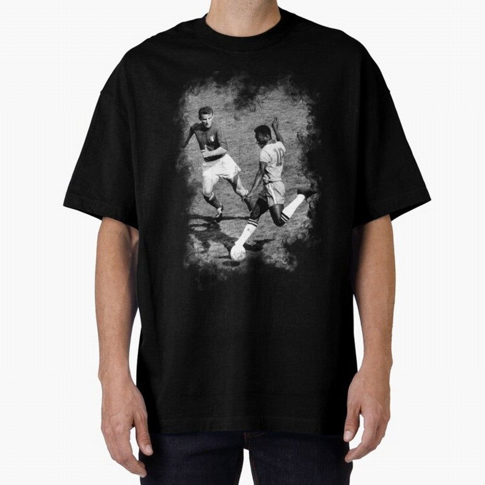Pele Oversized T-Shirt Turn Up for Match Day Hype around FIFA World Cup 2026 Group Stage, CR7, France and Portugal, Worldwide Fan Energy, Dramatic Goals, Stadium Lights and Championship Celebrations; Perfect for Supporters Who Want Bold Football