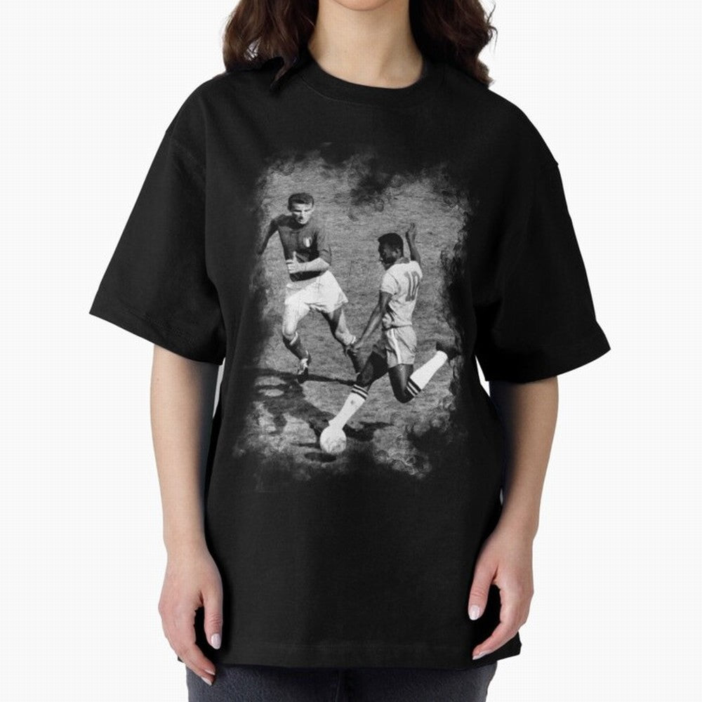 Pele Oversized T-Shirt Turn Up for Match Day Hype around FIFA World Cup 2026 Group Stage, CR7, France and Portugal, Worldwide Fan Energy, Dramatic Goals, Stadium Lights and Championship Celebrations; Perfect for Supporters Who Want Bold Football