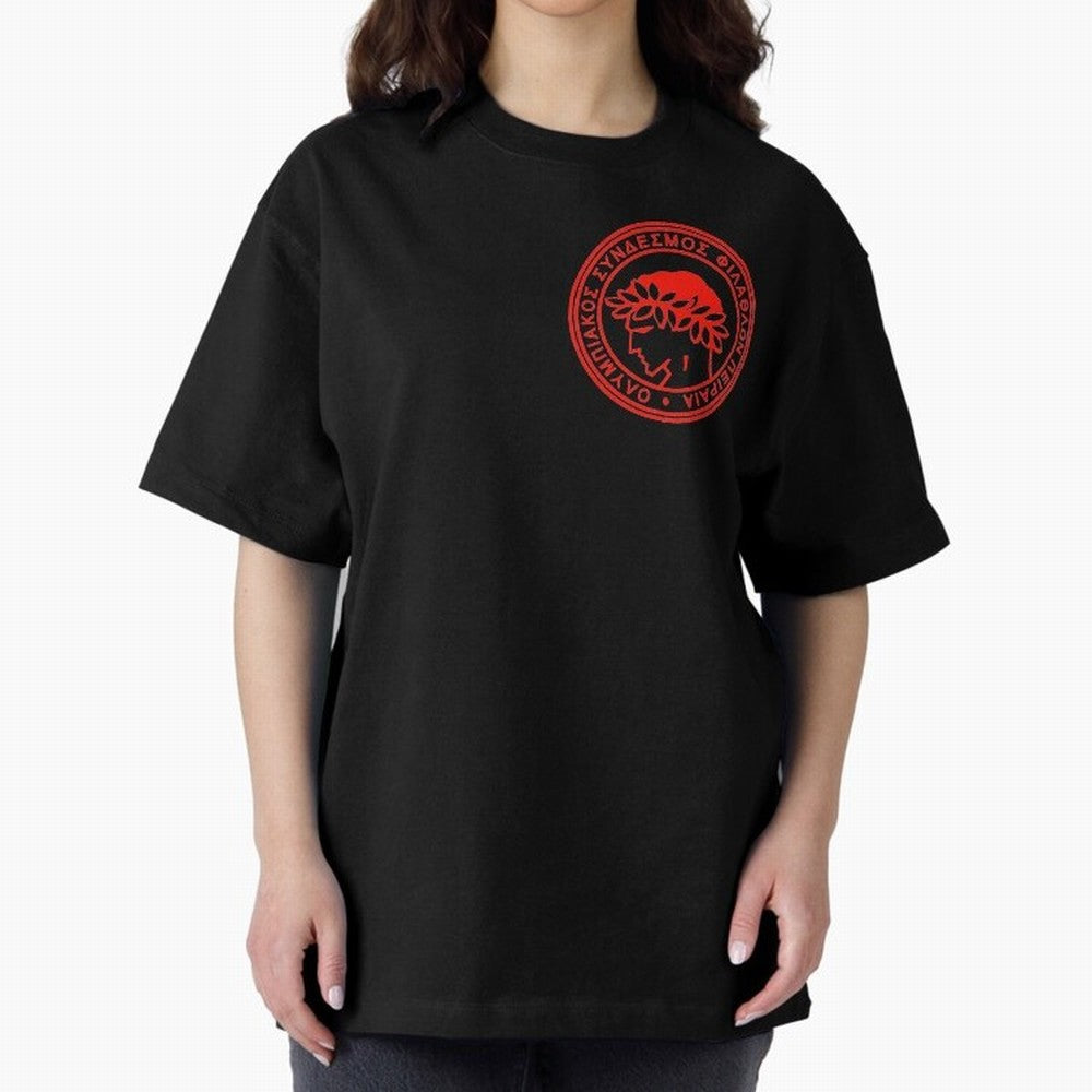Olympiakos FC Oversized T-Shirt Celebrate the Magic of the FIFA World Cup 2026 Journey through Messi and Cristiano Ronaldo Highlights, Brazil Pride, Goal Celebration Energy, Supporter Heritage, Football Icons and Worldwide Tournament Joy; Great for