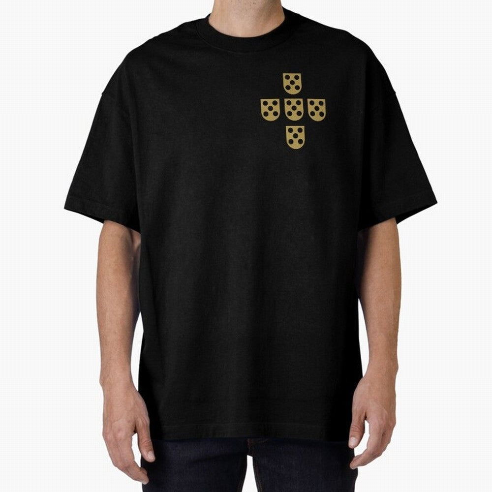 Quinas Portugal Gold B Oversized T-Shirt Support Your Favorite Stars during FIFA World Cup 2026 Group Stage for Fans of CR7 and Portugal, Spain and Germany, Bringing Supporter Pride, Iconic Celebrations, Legendary Names and Global Match Day Energy;