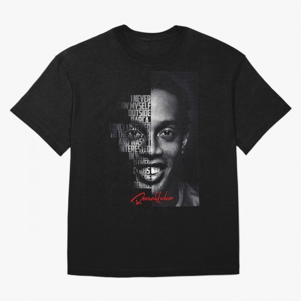 Black and white Ronaldinho quote. Oversized T-Shirt Get Ready for FIFA World Cup 2026 USA Canada Mexico Capturing Messi, France Energy, Worldwide Fan Energy, Dramatic Goals, Stadium Lights and Championship Celebrations; Great for Watch Parties,