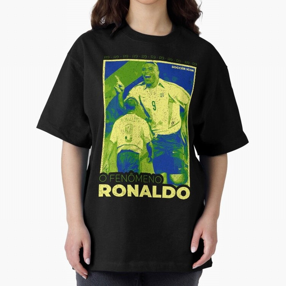 Ronaldo - Street Art - Soccer Icons Oversized T-Shirt Fuel Your Fan Pride for FIFA World Cup 2026 Group Stage for Fans of Messi, Neymar and Mbappe and Netherlands, Bringing Match Day Excitement, Supporter Culture, Golden Goals and Global Football