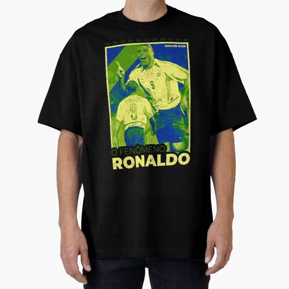 Ronaldo - Street Art - Soccer Icons Oversized T-Shirt Fuel Your Fan Pride for FIFA World Cup 2026 Group Stage for Fans of Messi, Neymar and Mbappe and Netherlands, Bringing Match Day Excitement, Supporter Culture, Golden Goals and Global Football