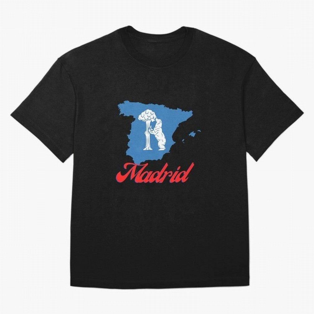 Madrid Bear Strawberry Tree Oversized T-Shirt Follow the FIFA World Cup 2026 USA Canada Mexico Journey through Messi and Cristiano Ronaldo Highlights, Spain Pride, Fan Favorite Moments, National Team Passion, Big Match Drama and Soccer History;