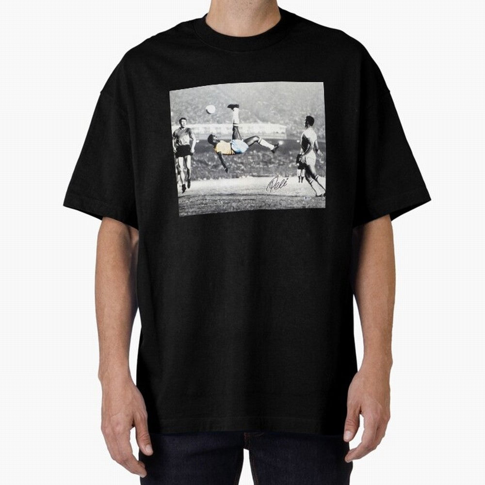 Classic Pele Bicycle Kick Legend1 Oversized T-Shirt Feel the Heartbeat of FIFA World Cup 2026 Spirit, with Argentina, Neymar, Football Festival Excitement, Trophy Ambitions, Country Rivalries and Star Player Buzz; Perfect for Supporters Who Want