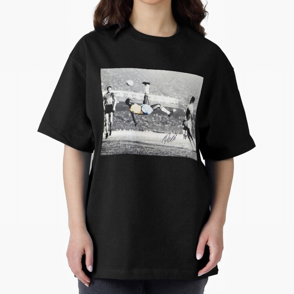 Classic Pele Bicycle Kick Legend1 Oversized T-Shirt Feel the Heartbeat of FIFA World Cup 2026 Spirit, with Argentina, Neymar, Football Festival Excitement, Trophy Ambitions, Country Rivalries and Star Player Buzz; Perfect for Supporters Who Want