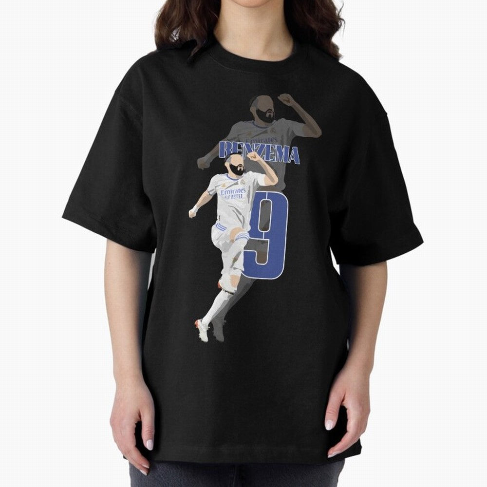 Karim Benzema 9 Oversized T-Shirt Represent Football Lovers during FIFA World Cup 2026 Connected to CR7, Netherlands Energy, Classic Soccer Heritage, Championship Pressure, Fan Loyalty and International Pride; Great for Watch Parties, Sports Bars,