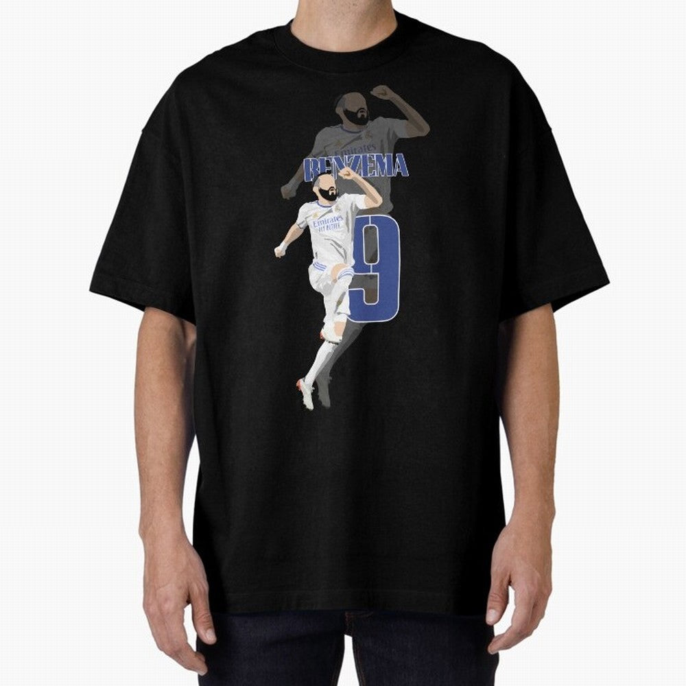Karim Benzema 9 Oversized T-Shirt Represent Football Lovers during FIFA World Cup 2026 Connected to CR7, Netherlands Energy, Classic Soccer Heritage, Championship Pressure, Fan Loyalty and International Pride; Great for Watch Parties, Sports Bars,