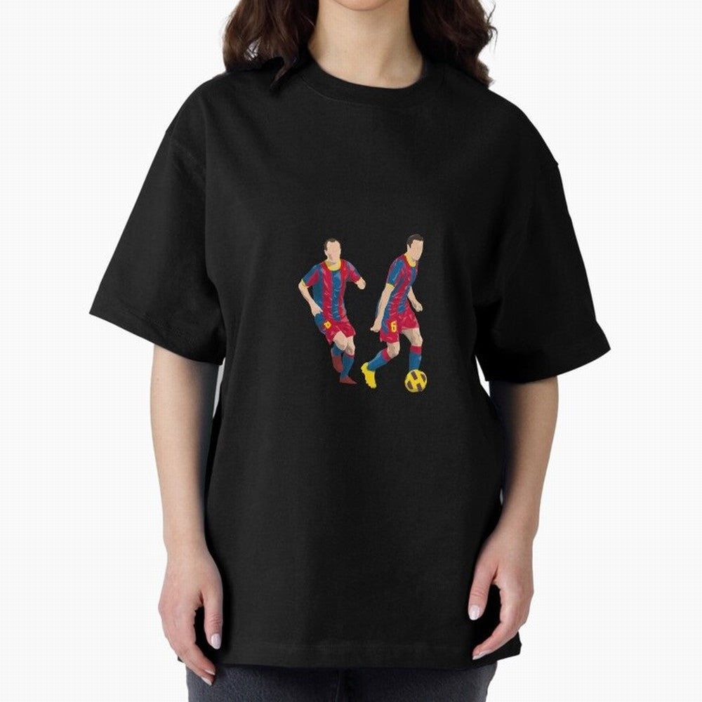 Andres Iniesta and Xavi Minimalist Oversized T-Shirt Show Your Love for FIFA World Cup 2026 Group Stage Driven by Cristiano Ronaldo, Haaland and CR7, England Energy, Vintage Soccer Flavor, Modern Football Stars, National Flags and Final Night