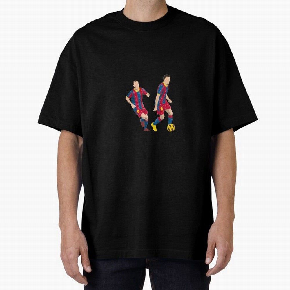 Andres Iniesta and Xavi Minimalist Oversized T-Shirt Show Your Love for FIFA World Cup 2026 Group Stage Driven by Cristiano Ronaldo, Haaland and CR7, England Energy, Vintage Soccer Flavor, Modern Football Stars, National Flags and Final Night