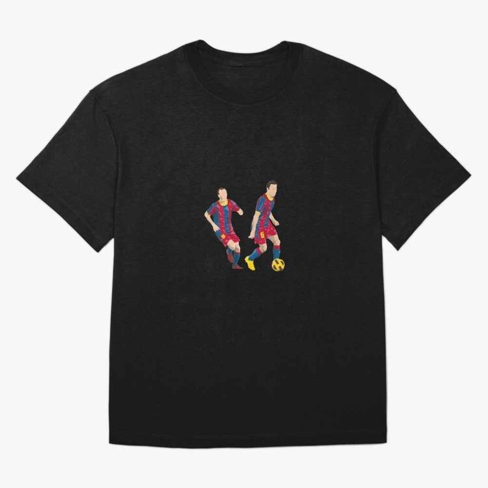 Andres Iniesta and Xavi Minimalist Oversized T-Shirt Show Your Love for FIFA World Cup 2026 Group Stage Driven by Cristiano Ronaldo, Haaland and CR7, England Energy, Vintage Soccer Flavor, Modern Football Stars, National Flags and Final Night