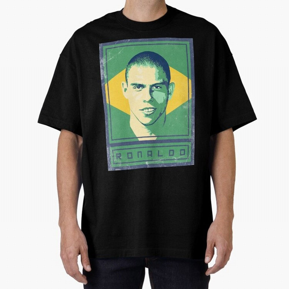 Ronaldo Brasil Oversized T-Shirt Support FIFA World Cup 2026 USA Canada Mexico Spirit, Built around Netherlands, Messi, Neymar and Mbappe, Worldwide Fan Energy, Dramatic Goals, Stadium Lights and Championship Celebrations; Great for Supporters Who