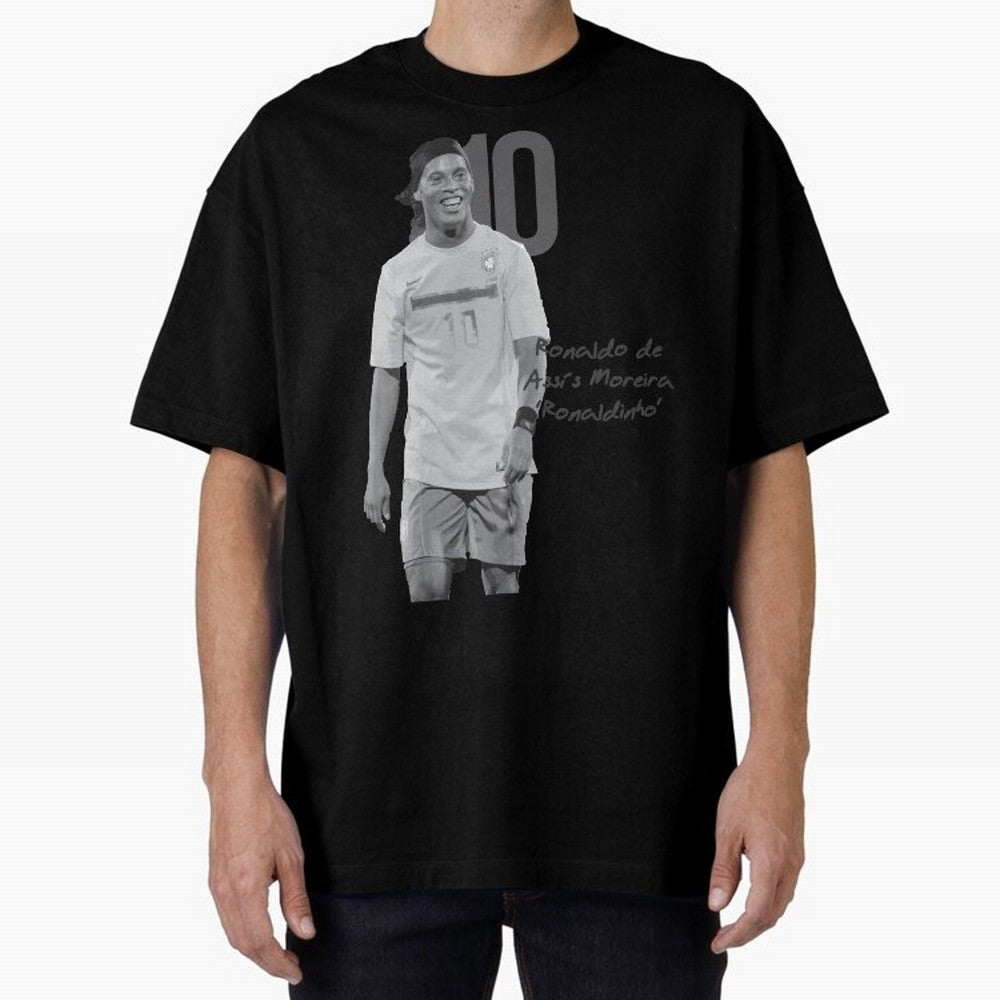 Ronaldo de Assis Moreira Ronaldinho Oversized T-Shirt Support the Legends of Global Football Passion for FIFA World Cup 2026 USA Canada Mexico, Highlighting Haaland, England, Supporter Pride, Iconic Celebrations, Legendary Names and Global Match