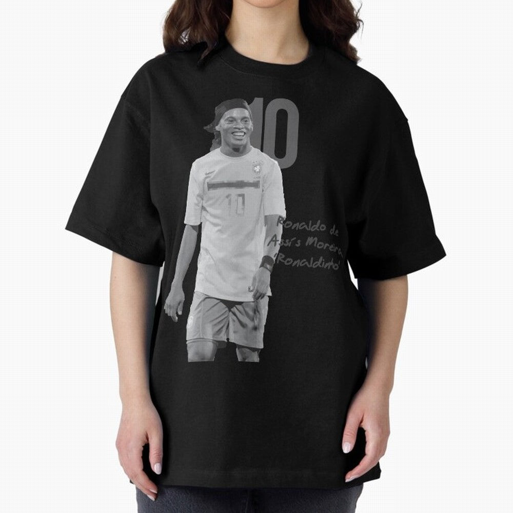 Ronaldo de Assis Moreira Ronaldinho Oversized T-Shirt Support the Legends of Global Football Passion for FIFA World Cup 2026 USA Canada Mexico, Highlighting Haaland, England, Supporter Pride, Iconic Celebrations, Legendary Names and Global Match
