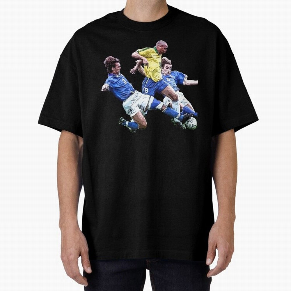 Ronaldo vs Maldini & Cannavaro Oversized T-Shirt Show Your Stadium Side during Global Football Passion for FIFA World Cup 2026 Group Stage, Filled with Messi, Neymar and Mbappe, Brazil, Football History, Final Match Energy, Crowd Noise and Once in