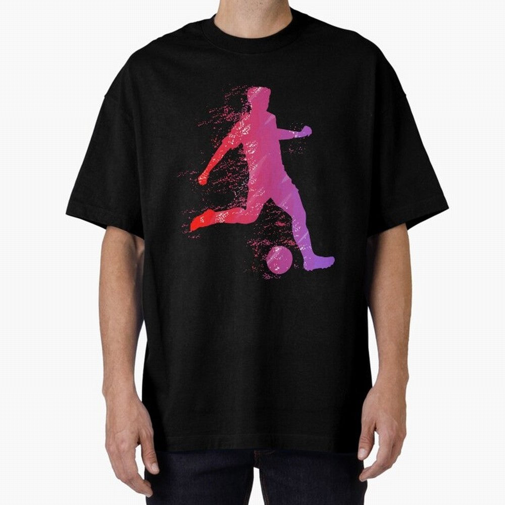 Soccer Player Shoot Oversized T-Shirt Live for the Drama of FIFA World Cup 2026 Built around Messi, Neymar and Mbappe, Brazil Energy, Football Passion, Legendary Performances, Festival Vibes and Supporter Community; Great for Watch Parties, Sports