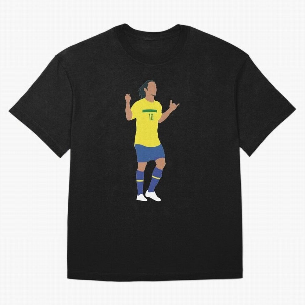 Ronaldinho. Brazil Football. Oversized T-Shirt Feel the Trophy Chase of FIFA World Cup 2026 Spirit, Centered on Brazil, Portugal and Argentina, Neymar, Stadium Memories, Football Loyalty, International Chants and Championship Tradition; Great for