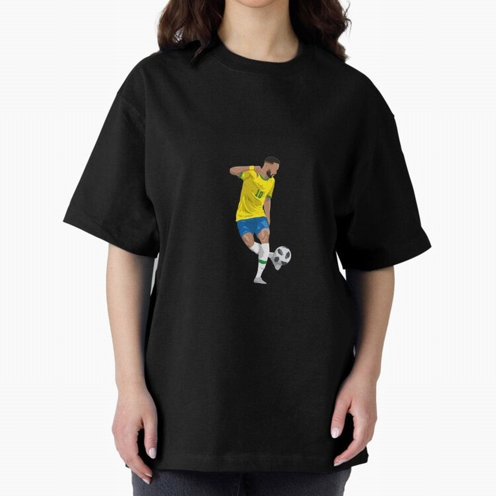 Neymar JR Minimalist Oversized T-Shirt Join the Global Buzz around Match Day Hype around FIFA World Cup 2026, Messi and Cristiano Ronaldo, England, France and Netherlands, Retro Football Energy, Iconic Rivalries, Trophy Chase Drama and Stadium