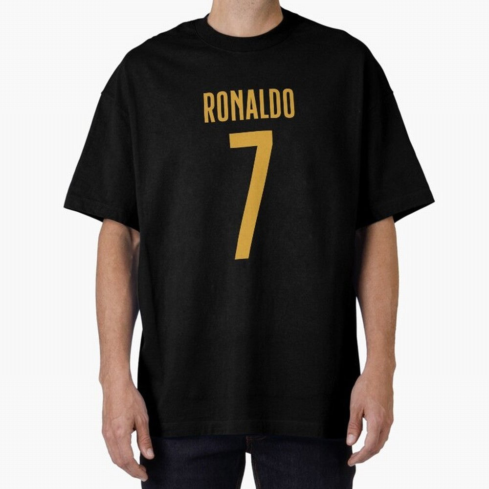 Christiano Ronaldo Portugal Jersey 2023 Oversized T-Shirt Celebrate Golden Goal Energy in Global Football Passion for FIFA World Cup 2026 Group Stage, Made for Neymar, England, France and Netherlands, Football Festival Excitement, Trophy Ambitions,