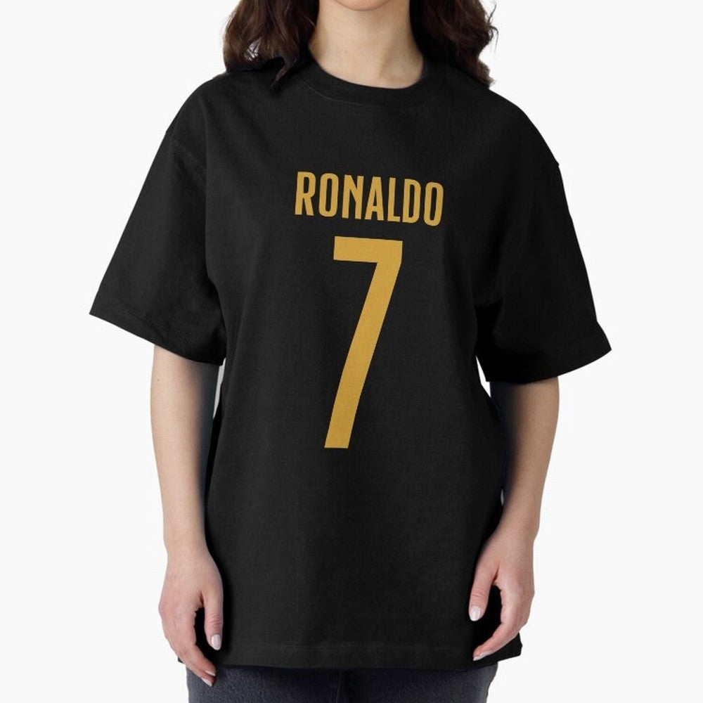Christiano Ronaldo Portugal Jersey 2023 Oversized T-Shirt Celebrate Golden Goal Energy in Global Football Passion for FIFA World Cup 2026 Group Stage, Made for Neymar, England, France and Netherlands, Football Festival Excitement, Trophy Ambitions,