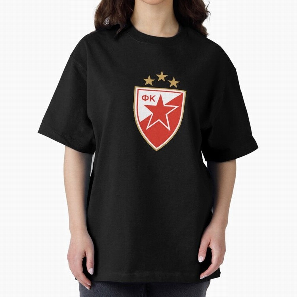 red star Oversized T-Shirt Celebrate Match Day Hype around FIFA World Cup 2026 Group Stage, Messi and Cristiano Ronaldo, Netherlands, Vintage Soccer Flavor, Modern Football Stars, National Flags and Final Night Emotion; Perfect for Fans,