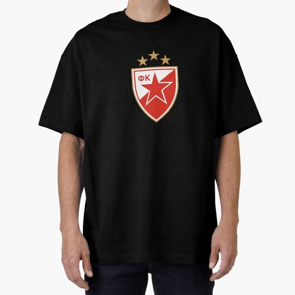 red star Oversized T-Shirt Celebrate Match Day Hype around FIFA World Cup 2026 Group Stage, Messi and Cristiano Ronaldo, Netherlands, Vintage Soccer Flavor, Modern Football Stars, National Flags and Final Night Emotion; Perfect for Fans,