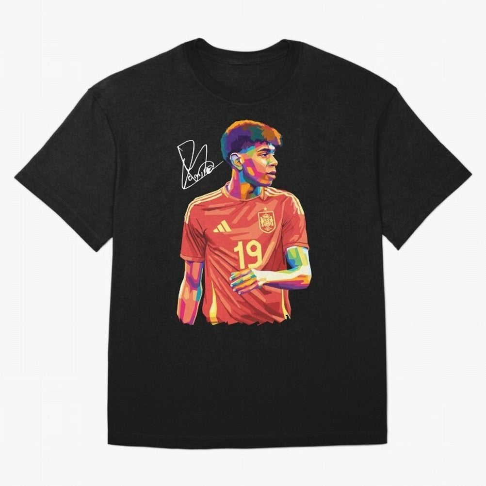 Lamine Yamal Pop Art Oversized T-Shirt Refresh Global Football Passion for FIFA World Cup 2026 USA Canada Mexico, with Cristiano Ronaldo, Brazil, Portugal and Argentina, Goal Celebration Energy, Supporter Heritage, Football Icons and Worldwide