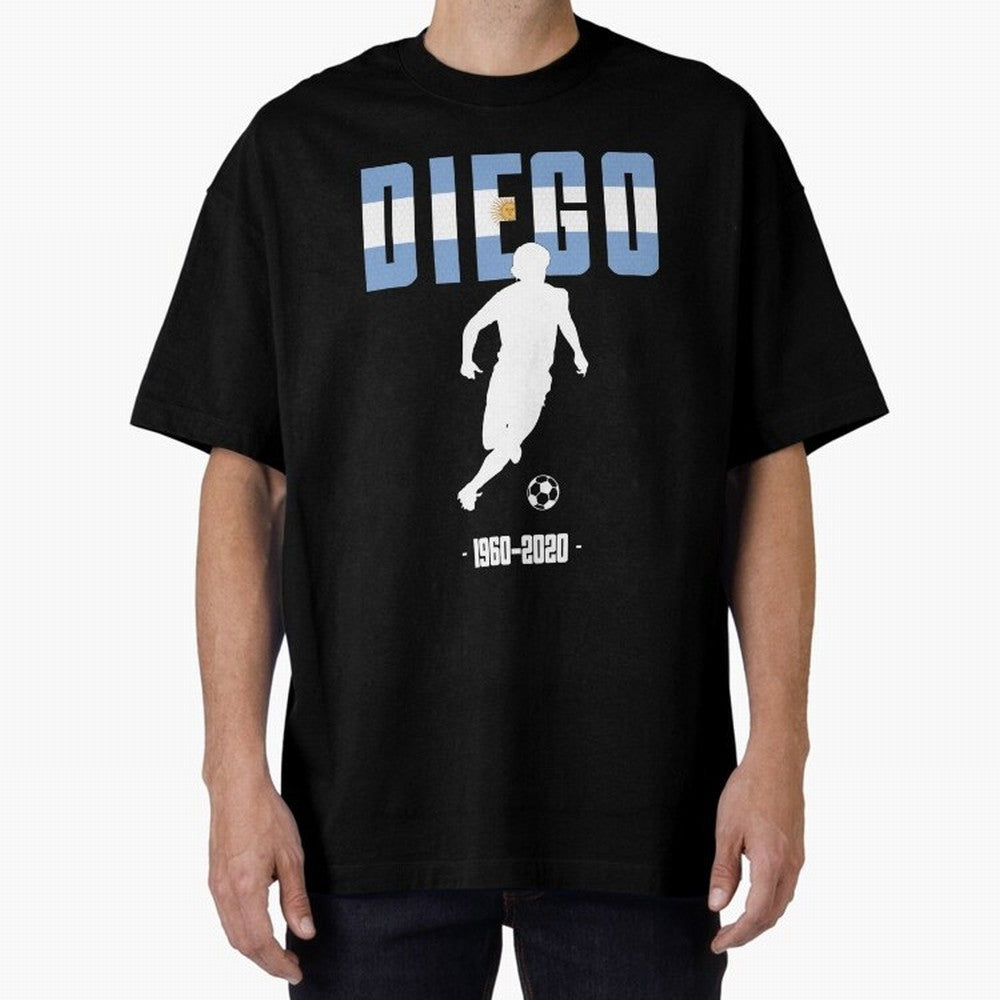 Diego 1960-2020 Oversized T-Shirt Celebrate Football Dreams Across FIFA World Cup 2026 Group Stage for Fans of CR7 and Messi and England and Germany, Bringing Global Supporter Spirit, Legendary Goals, National Colors and Tournament Celebration;