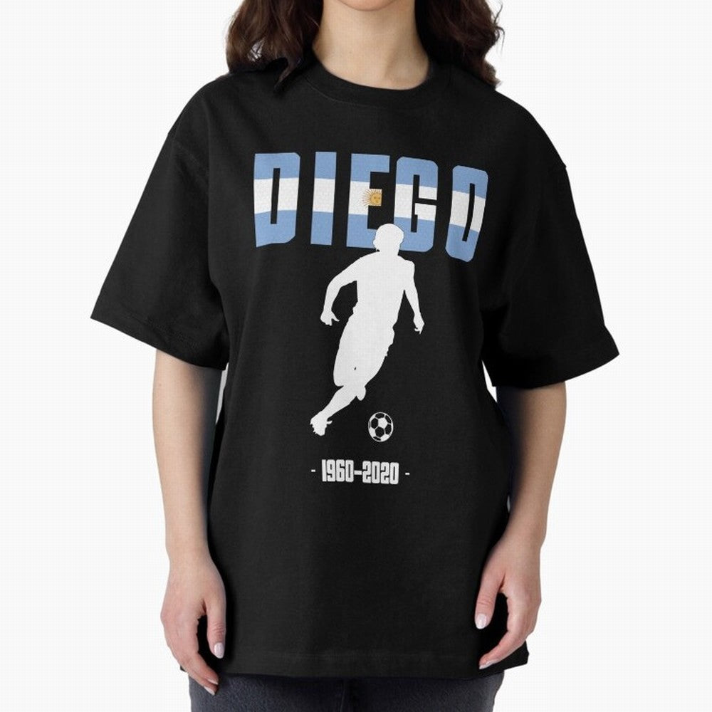 Diego 1960-2020 Oversized T-Shirt Celebrate Football Dreams Across FIFA World Cup 2026 Group Stage for Fans of CR7 and Messi and England and Germany, Bringing Global Supporter Spirit, Legendary Goals, National Colors and Tournament Celebration;