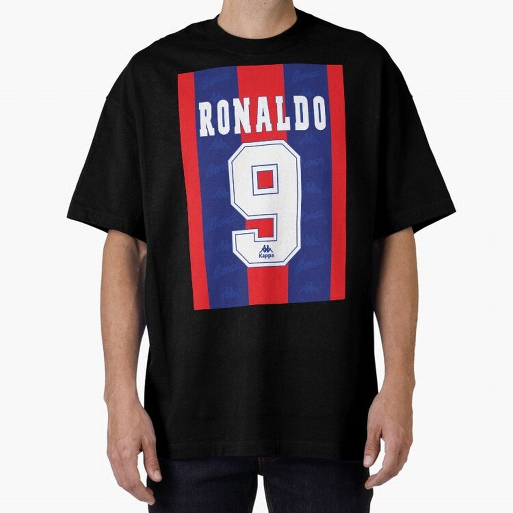 Barcelona Vintage Shirt 1995 Ronaldo 9 Oversized T-Shirt Wear the Spirit of Global Football Passion for FIFA World Cup 2026 USA Canada Mexico, Celebrating Messi, Neymar and Mbappe, Brazil, Sports Nostalgia, International Competition, Famous Players