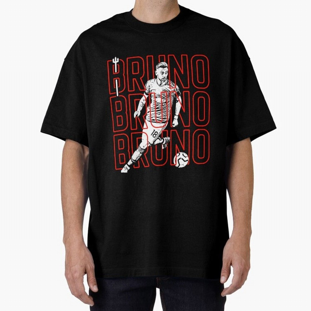 Bruno Fernandes - Manchester United Oversized T-Shirt Stand with FIFA World Cup 2026 Group Stage Spirit, Celebrating Netherlands, Messi, CR7 and Mbappe, Classic Soccer Heritage, Championship Pressure, Fan Loyalty and International Pride; Ideal for