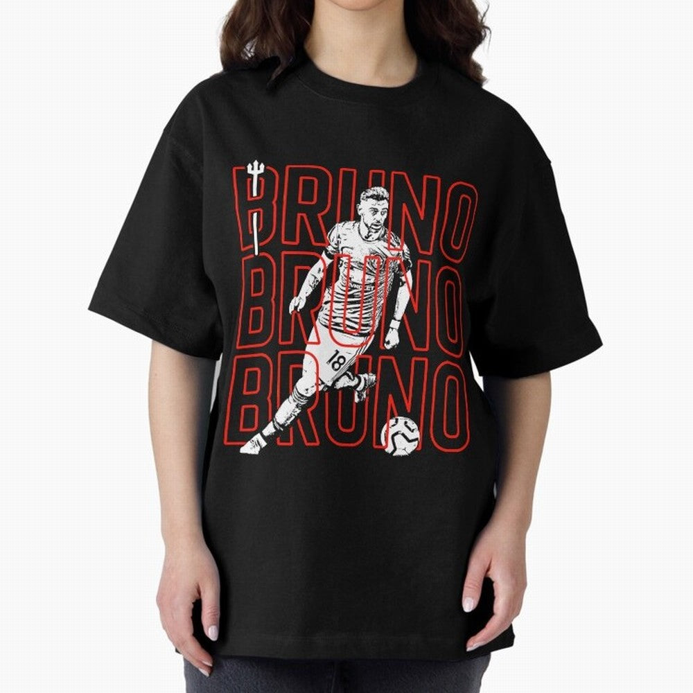 Bruno Fernandes - Manchester United Oversized T-Shirt Stand with FIFA World Cup 2026 Group Stage Spirit, Celebrating Netherlands, Messi, CR7 and Mbappe, Classic Soccer Heritage, Championship Pressure, Fan Loyalty and International Pride; Ideal for
