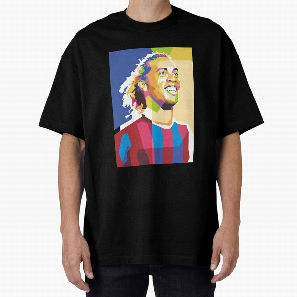 Ronaldinho in Pop Art Portrait Style Oversized T-Shirt Carry National Pride through the FIFA World Cup 2026 Group Stage Journey through CR7 Highlights, Netherlands Pride, Match Day Excitement, Supporter Culture, Golden Goals and Global Football