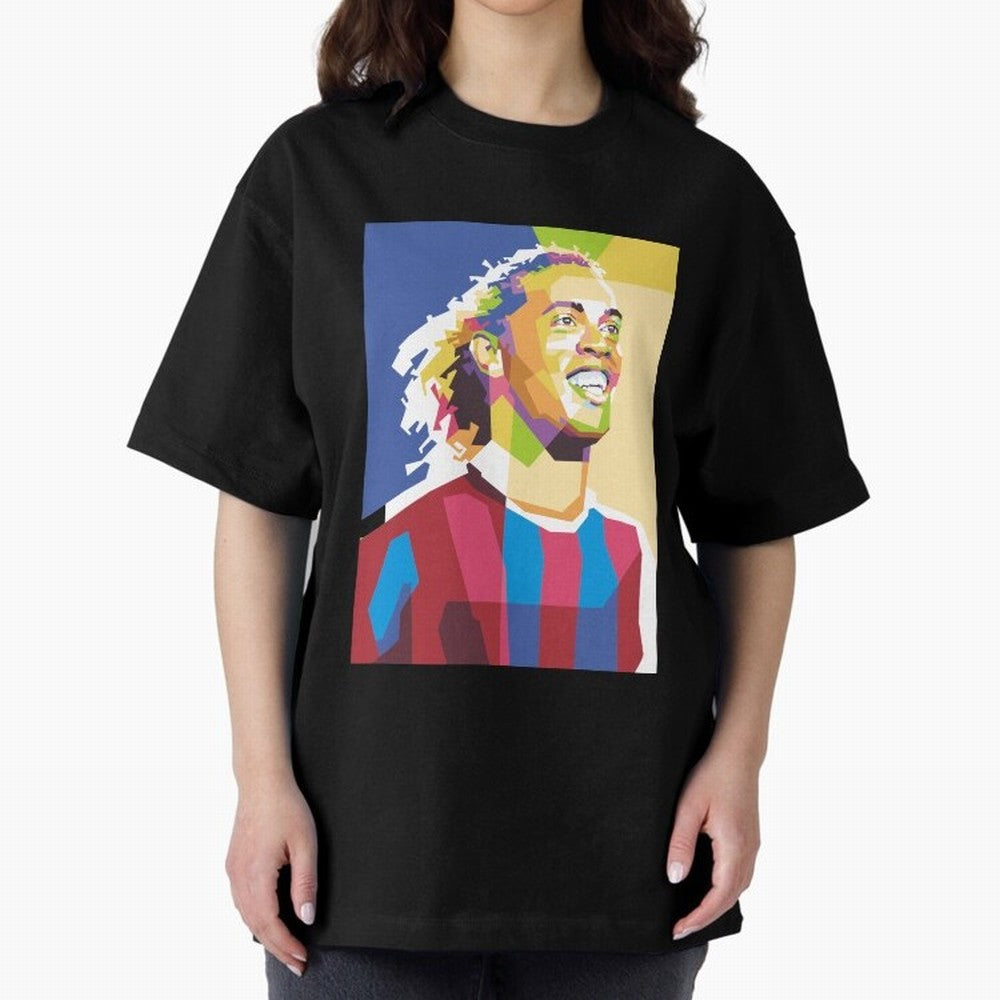 Ronaldinho in Pop Art Portrait Style Oversized T-Shirt Carry National Pride through the FIFA World Cup 2026 Group Stage Journey through CR7 Highlights, Netherlands Pride, Match Day Excitement, Supporter Culture, Golden Goals and Global Football