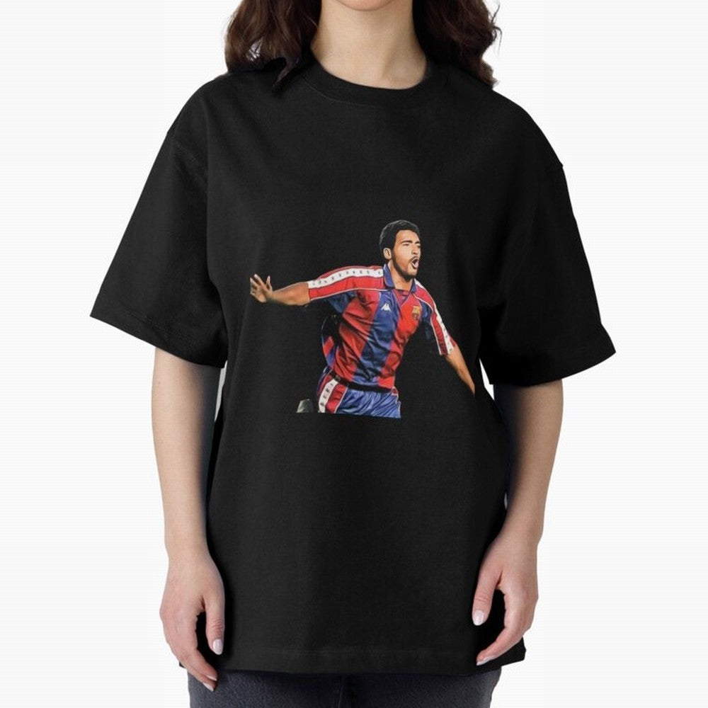 Legends of The Beautiful Game Cartoon Collection Legends Romario Cartoon Artwork162 Oversized T-Shirt Represent Fans Who Live for FIFA World Cup 2026 Group Stage Connected to Messi and Cristiano Ronaldo, Germany Energy, Retro Football Energy,