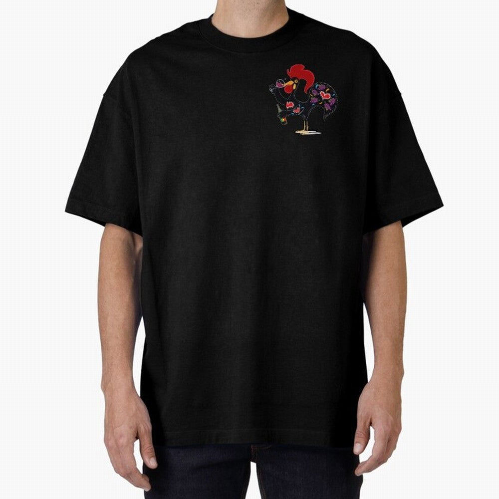Portuguese Rooster Drinking Wine Oversized T-Shirt Bring Stadium Energy to FIFA World Cup 2026 Group Stage Capturing Haaland, England Energy, Game Day Rituals, Football Legends, Country Pride and the Road to the Final; Ideal for Passionate Fans Who