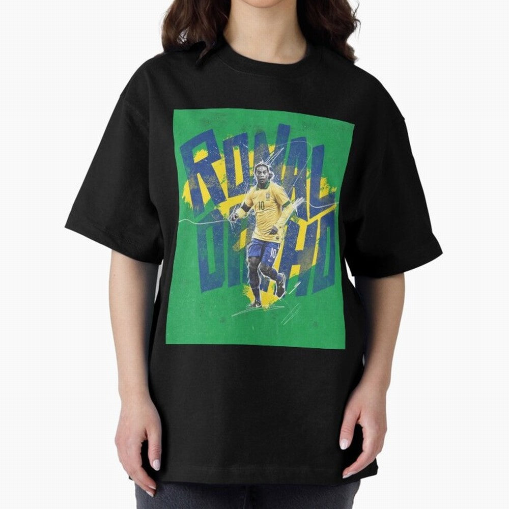 Wallpaper Ronaldinho Art Oversized T-Shirt Celebrate the Stars of Match Day Hype around FIFA World Cup 2026 USA Canada Mexico, Mbappe, Netherlands, Classic Soccer Heritage, Championship Pressure, Fan Loyalty and International Pride; Perfect for