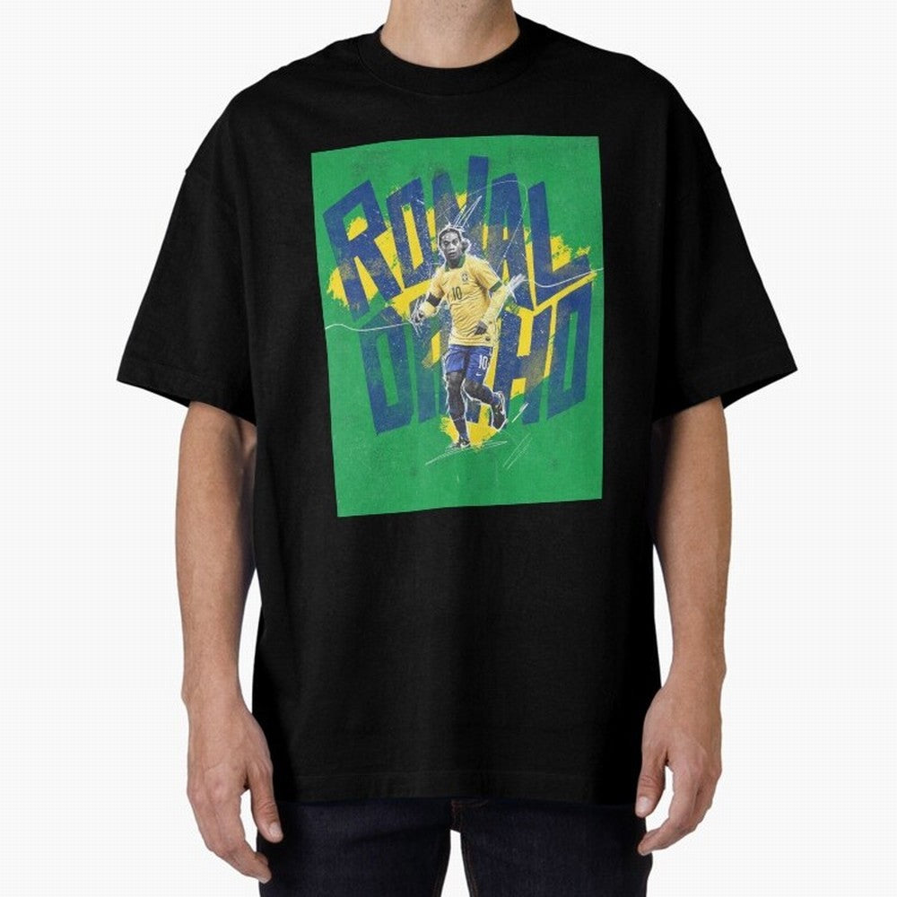Wallpaper Ronaldinho Art Oversized T-Shirt Celebrate the Stars of Match Day Hype around FIFA World Cup 2026 USA Canada Mexico, Mbappe, Netherlands, Classic Soccer Heritage, Championship Pressure, Fan Loyalty and International Pride; Perfect for