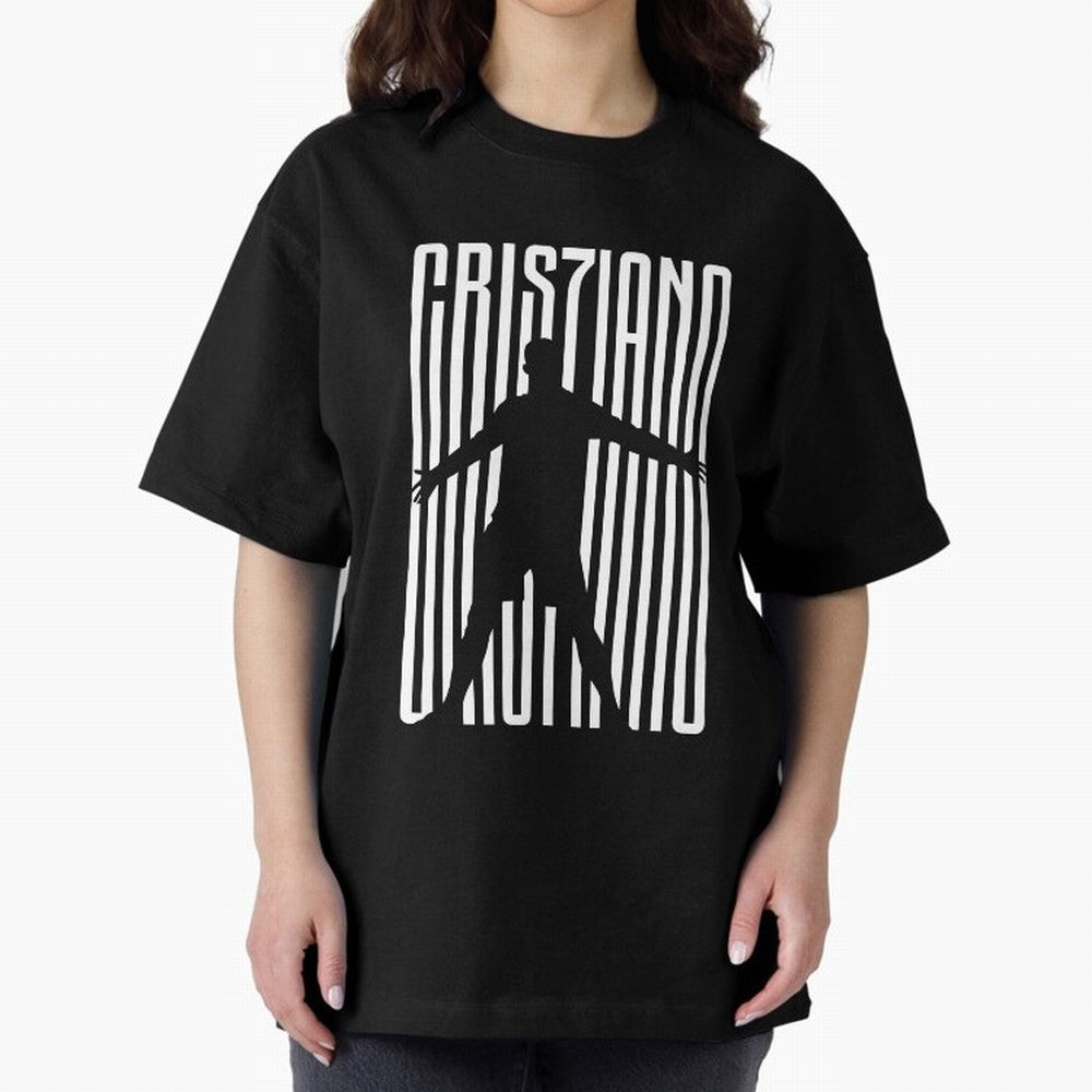 Christiano Ronaldo Icon black Jersey 2023 Oversized T-Shirt Remember the FIFA World Cup 2026 Journey through Neymar, Haaland and Cristiano Ronaldo Highlights, Brazil, Portugal and Argentina Pride, Match Day Excitement, Supporter Culture, Golden