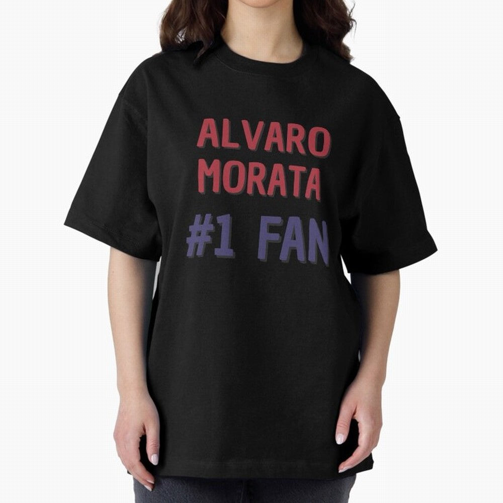 Alvaro Morata - #1 Fan Oversized T-Shirt Celebrate the Magic of FIFA World Cup 2026 Spirit, Capturing Argentina, Messi and Cristiano Ronaldo, Retro Football Energy, Iconic Rivalries, Trophy Chase Drama and Stadium Atmosphere; Perfect for People Who