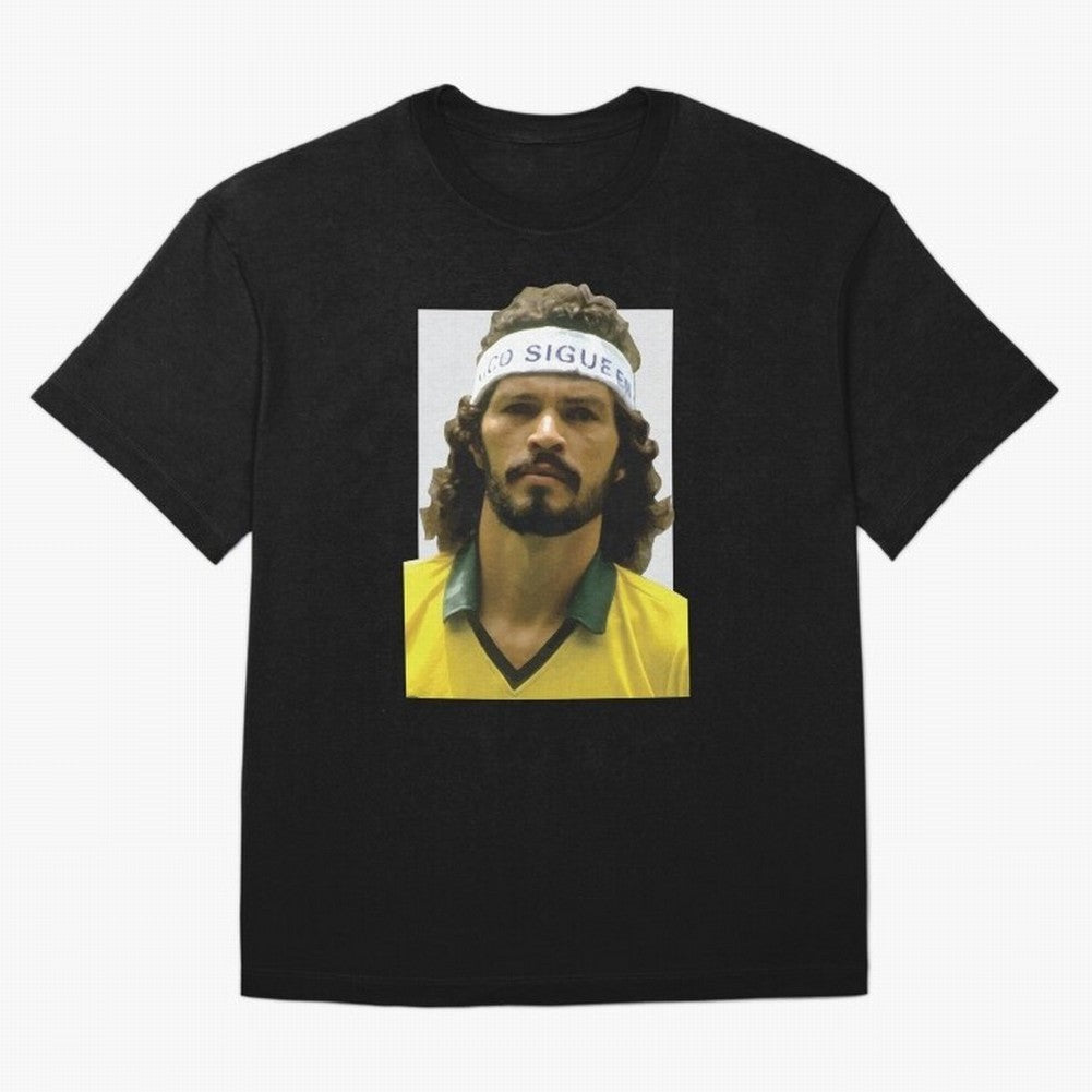 Scrates Football legend Oversized T-Shirt Celebrate Fan Culture around Match Day Hype around FIFA World Cup 2026 USA Canada Mexico, Haaland and Mbappe, England, Game Day Rituals, Football Legends, Country Pride and the Road to the Final; Made for