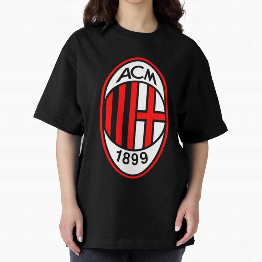 AC Milan Classic . Oversized T-Shirt Stand with Match Day Hype around FIFA World Cup 2026 Group Stage, CR7 and Messi, Argentina and Brazil, Global Supporter Spirit, Legendary Goals, National Colors and Tournament Celebration; Made for Die Hard