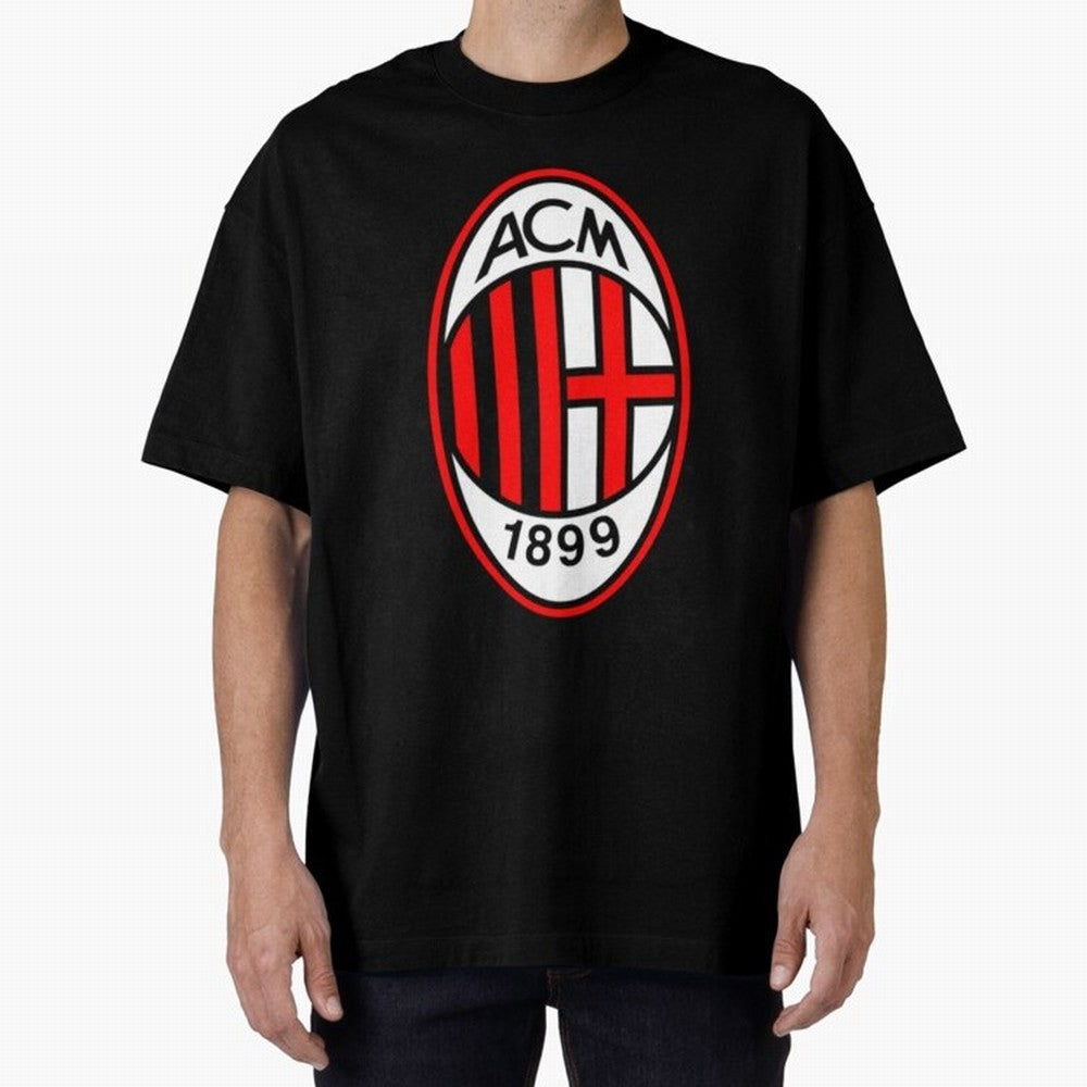 AC Milan Classic . Oversized T-Shirt Stand with Match Day Hype around FIFA World Cup 2026 Group Stage, CR7 and Messi, Argentina and Brazil, Global Supporter Spirit, Legendary Goals, National Colors and Tournament Celebration; Made for Die Hard