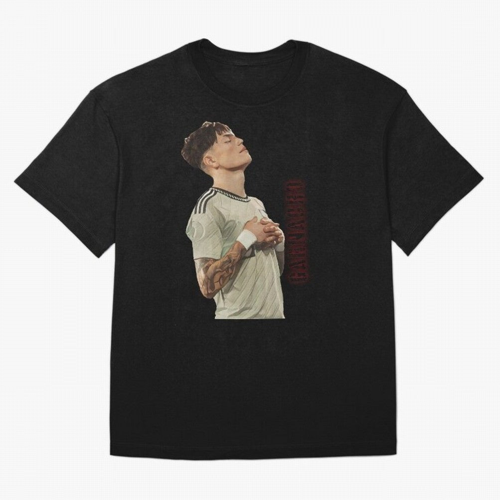 Alejandro Garnacho Oversized T-Shirt Bring FIFA World Cup 2026 Spirit, Featuring Spain and Netherlands, Cristiano Ronaldo, Goal Celebration Energy, Supporter Heritage, Football Icons and Worldwide Tournament Joy; Great for Supporters Who Love